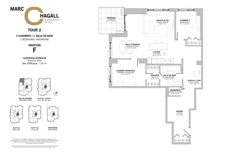 A floor plan for a property by Marc Hagall shows a second-floor layout with two bedrooms, a bathroom, a living room, a kitchen, and a dining room.